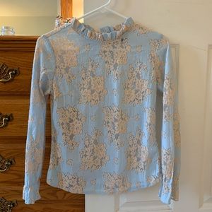 Allegra K Crochet Lace Blouse